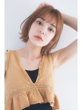 ベンジー 仙台店(benji) 大人かわいい 小顔 外ハネ レイヤーボブ 伸ばしかけ