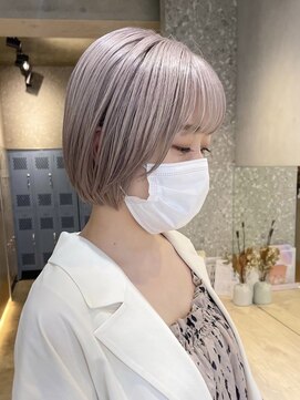 サンク 原宿 表参道(cinq) ミルクティーベージュダブルカラーインナーカラーケアブリーチ