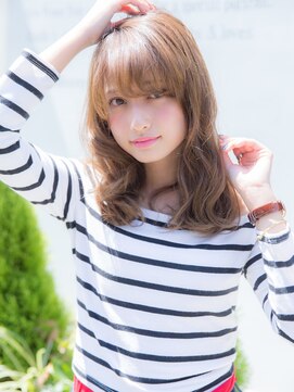 ヴィヴァーチェ 愛宕店(vivace) +vivace愛宕+ミルクティーピンク×大人ガーリーゆる巻きロングe