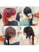 リボンヘアアクセ※アレンジ集