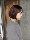 ミニボブ × ピンクブラウン