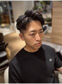 30代メンズパーマ七三分けサイドパート