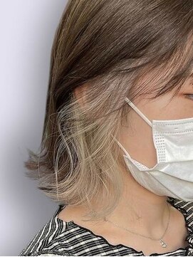 アース 錦糸町店(HAIR&MAKE EARTH) 20代30代大人可愛いイヤリングカラーストレートボブ立体感