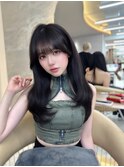 髪質改善縮毛矯正レイヤーカット顔周り前髪韓国ミニウルフ/池袋
