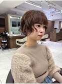 ショートボブゆるふわパーマ