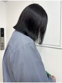 暗髪/グレージュ/ボブ/髪質改善/ミディアム/前髪/縮毛矯正/20代
