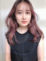 ヌイ 横浜(nui)&nbsp;ピンクグレージュ_ブランジュダブルバングネイビーカラー