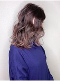 ピンクソンブレバレイヤージュ×波ウェーブ[Blanche川崎]