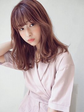 カナン 銀座(CANAAN) 色っぽふんわりミディアム　ラベンダーピンクベージュ　小顔ヘア