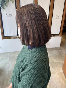 サラビューティーサイト 志免店(SARA Beauty Sight) 40代50代大人可愛いベージュボブ☆山之内