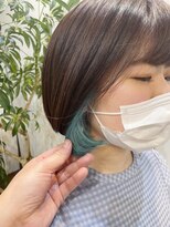 グーフィートーキョー 銀座(Goofy Tokyo)&nbsp;イヤリングカラー/ボブ/シアン/水色/インナーカラー/東京銀座