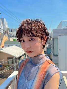 ロンド パルティール 大宮(Lond partir) 斜めバンググレージュカラーシルキーべジュマッシュパーマ