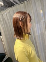 フィゼル 福島店(fizelle)&nbsp;切りっぱなしボブ×オレンジベージュ