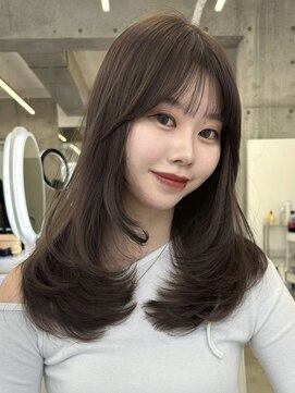 フォンズ(FONS) ミディアムレイヤー/レイヤーカット/ワンカールで可愛い韓国ヘア