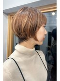 透明感♪髪質改善カラー内巻きショートボブ小顔艶感