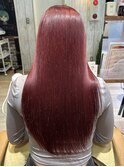韓国風カラーチェリーレッドダブルカラー髪質改善志木