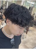 渋谷シャドウパーマメンズカット無造作メンズパーマ大きめカール