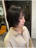 顔周りレイヤー×小顔ショート ハッシュカット シースルー前髪