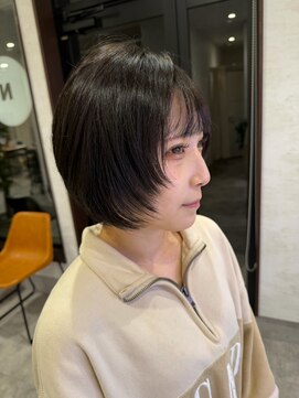 エヌアンドエー 杉戸高野台店(N&A) 顔周りレイヤー×小顔ショート ハッシュカット シースルー前髪