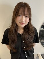 ラミエバイメルト 下北沢(lamie by melt) 韓国風ロングレイヤー ミルクティーベージュ 顔周りレイヤー