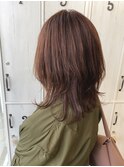 アプリコットベージュ×レイヤースタイル
