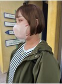 double collar beige × short bob
