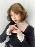 ケアブリーチ×ワンレンボブ×デザイン