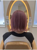 10代20代30代外ハネボブブリーチカラーチェリーピンク