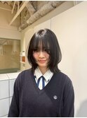 万代新潟駅前顔周りレイヤーハイライトカット韓国ダブルカラー