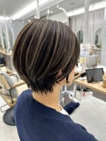 サンド 池袋 2nd(sand) ショート×白髪ぼかしハイライト#ハイトーン#グレージュ