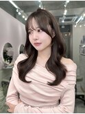 前髪&顔周りカット×美人艶ブラウンベージュカラー髪質改善k