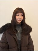 オリーブブラウン×レイヤーカット