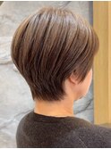 青山白髪ぼかしハンサムショートカットアッシュブラウン30代40代