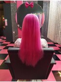 原色派手髪　原色ピンク