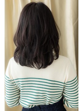 モッズヘア 越谷(mod's hair) チャコールグレー黒髪小顔くせ毛風カールTb2越谷20代30代40代