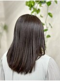 セミロング×ダークグレージュ