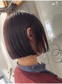 ぱつっとボブ×水素カラー