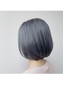 ネイビーグレー×ボブ/30代40代50代
