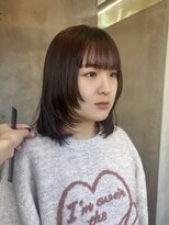 テトヘアー(teto hair)&nbsp;ワイドバングミディアムレイヤーウルフ