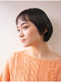 マッシュボブ/ショートボブ/オン眉/ストレートヘア