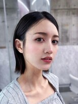 フィヴェント(Fivent)&nbsp;イメチェン前髪なしタイト耳掛けボブ/外ハネ/ブルーブラック