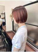 ショートボブ_オレンジブラウン