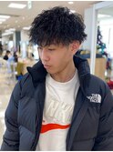 ツイストスパイラルシャドウパーマ波巻き無造作銀座メンズパーマ