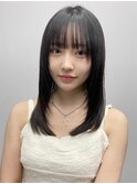 韓国ヘア レイヤーカット 暗めカラー デザインカラー"