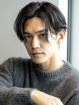 カットもパーマもイケメンパラダイス Men's天王寺 大人Men's色気ナチュラルセンターパート