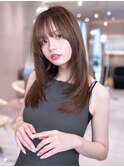 韓国レイヤー顔周りカット透明感カラー髪質改善艶髪シースルー