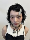 黒髪×ボブパーマ