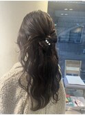 カチモリ風ハーフアップ