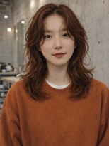 ノラ シブヤ(NORA)&nbsp;小顔ミディアムパーマミディアムデジタルパーマボブパーマ前髪