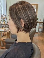 ヘアスタジオルース(HAIR STUDIO LUZ) 【極細ハイライト】40代50代60代大人ボブ/白髪ぼかしハイライト